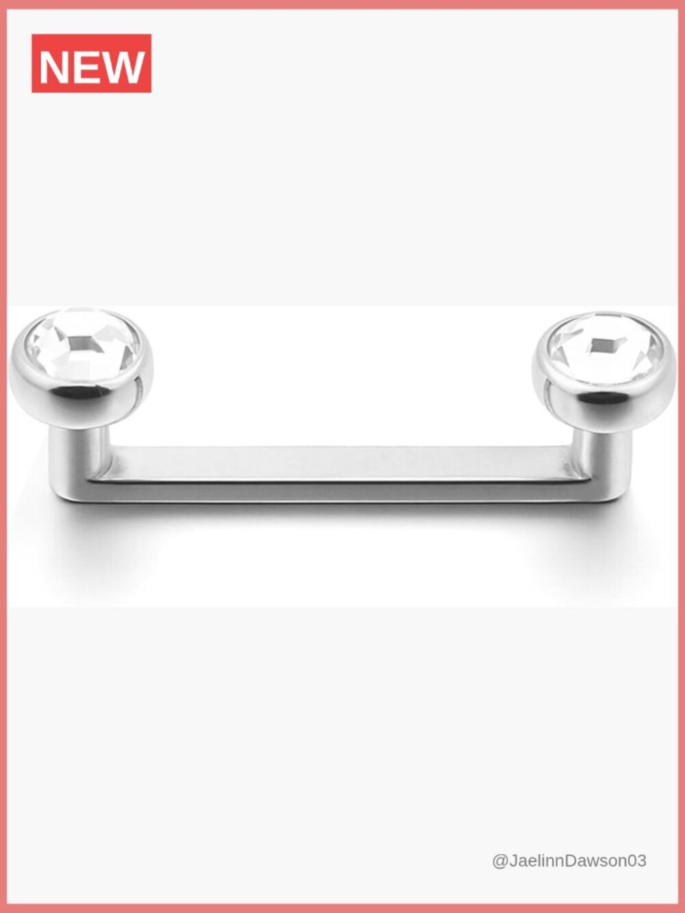 14G Titanium Surface Tragus Piercing 10mm Double Crystal Staple Bar Barbell